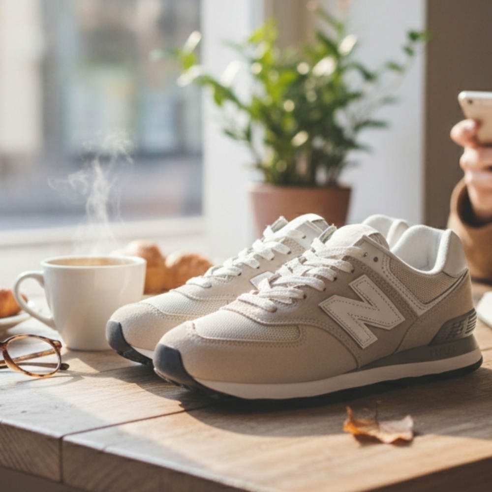 New Balance 574 Core Sneakers in Bone/White US Womens Wide 9.5 D